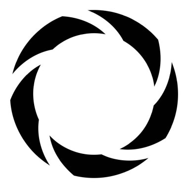 Döngüsel daire, sarmal, volta elementi. Döndürme, santrifüj ve dönme etkisiyle eş merkezli şekil. Döndürme, döndürme ve döndürme vektör illüstrasyonu