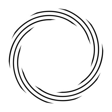 Döngüsel daire, sarmal, volta elementi. Döndürme, santrifüj ve dönme etkisiyle eş merkezli şekil. Döndürme, döndürme ve döndürme vektör illüstrasyonu