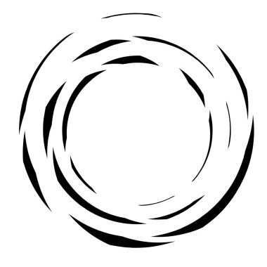 Döngüsel daire, sarmal, volta elementi. Döndürme, santrifüj ve dönme etkisiyle eş merkezli şekil. Döndürme, döndürme ve döndürme vektör illüstrasyonu