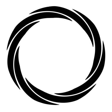 Döngüsel daire, sarmal, volta elementi. Döndürme, santrifüj ve dönme etkisiyle eş merkezli şekil. Döndürme, döndürme ve döndürme vektör illüstrasyonu