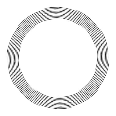 Döngüsel daire, sarmal, volta elementi. Döndürme, santrifüj ve dönme etkisiyle eş merkezli şekil. Döndürme, döndürme ve döndürme vektör illüstrasyonu