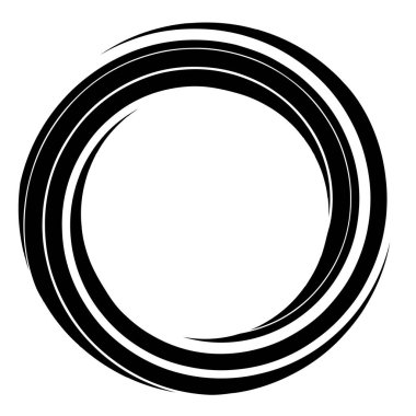 Döngüsel daire, sarmal, volta elementi. Döndürme, santrifüj ve dönme etkisiyle eş merkezli şekil. Döndürme, döndürme ve döndürme vektör illüstrasyonu