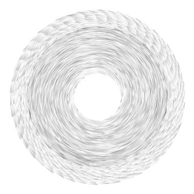 Döngüsel daire, sarmal, volta elementi. Döndürme, santrifüj ve dönme etkisiyle eş merkezli şekil. Döndürme, döndürme ve döndürme vektör illüstrasyonu