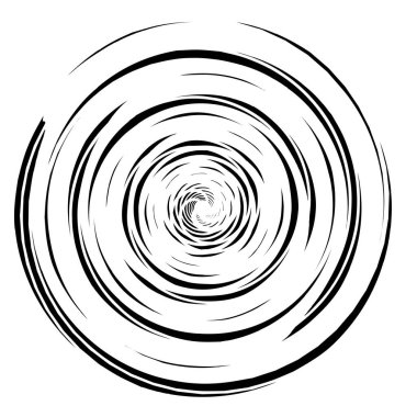 Döngüsel daire, sarmal, volta elementi. Döndürme, santrifüj ve dönme etkisiyle eş merkezli şekil. Döndürme, döndürme ve döndürme vektör illüstrasyonu