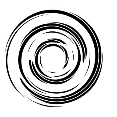 Döngüsel daire, sarmal, volta elementi. Döndürme, santrifüj ve dönme etkisiyle eş merkezli şekil. Döndürme, döndürme ve döndürme vektör illüstrasyonu