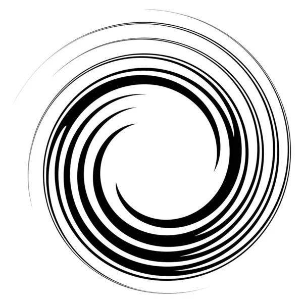 旋转涡旋池 涡旋设计元件 具有旋转的径向形状 陀螺效应 弯曲爆裂线 — 图库矢量图片