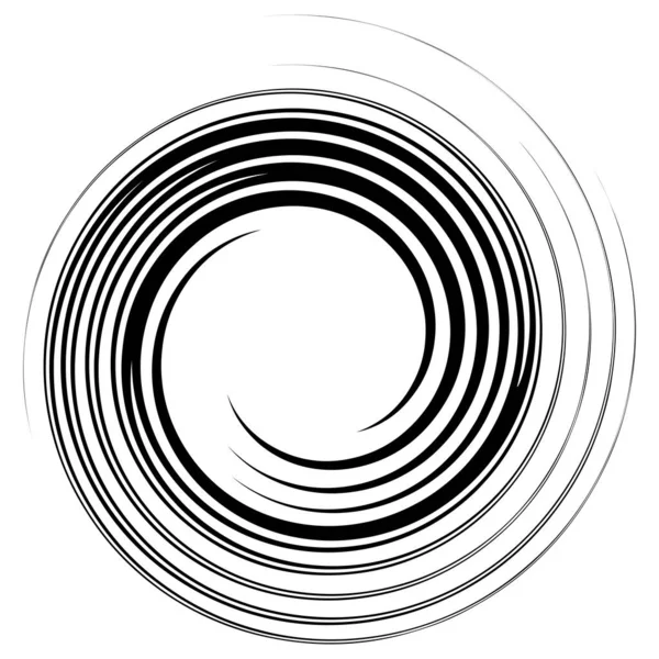 回転渦 旋風の設計要素 ジャイル効果を持つ放射状の形状 曲線バーストライン — ストックベクタ