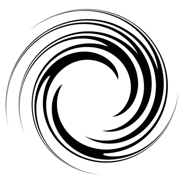 Revolved Whirlpool Whirlwind Design Element Radial Shape Rotation Gyre Effect — Stock Vector
