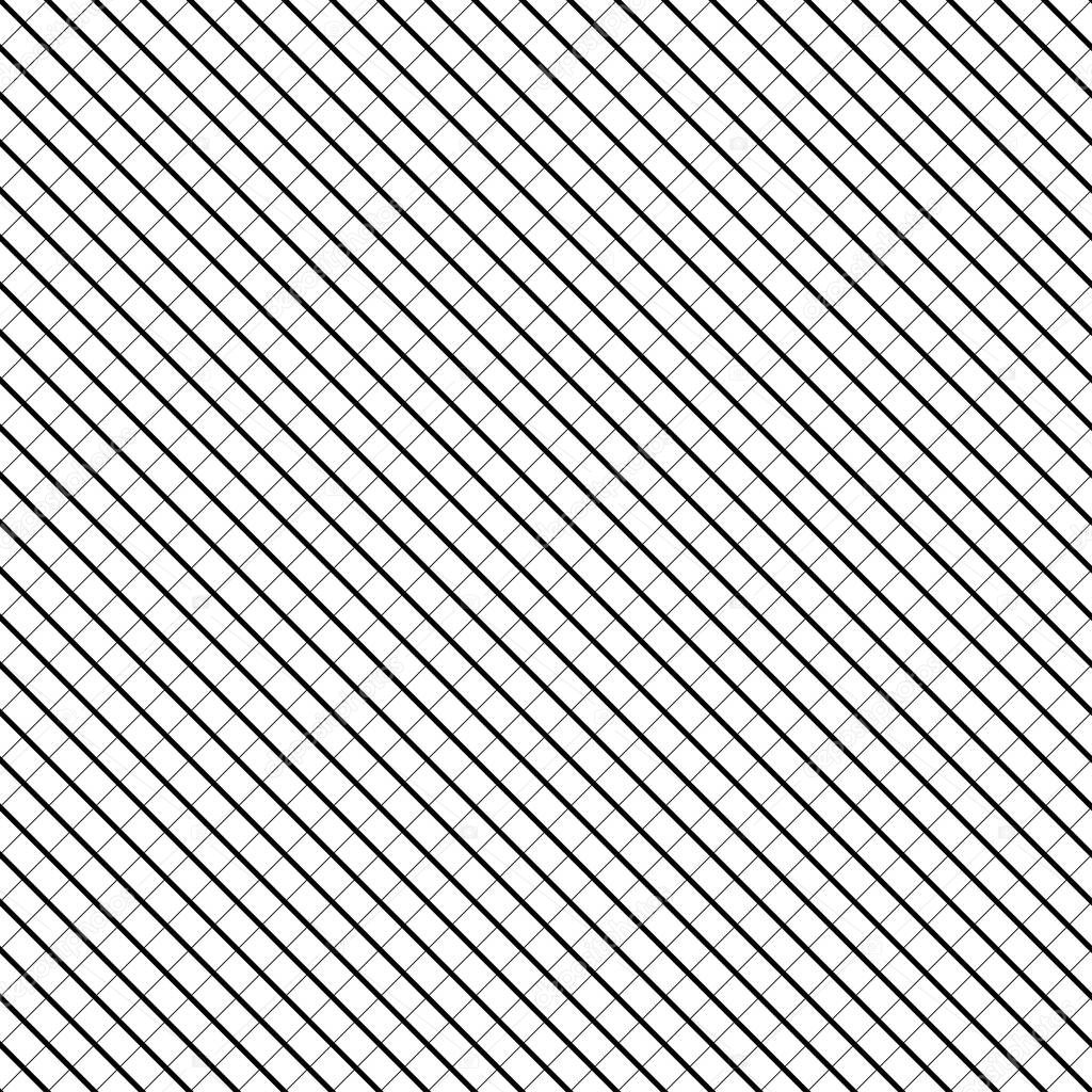 Seamless, repeatable lines grid, mesh geometric pattern, background and texture with diagonal, oblique geometry. vector illustration