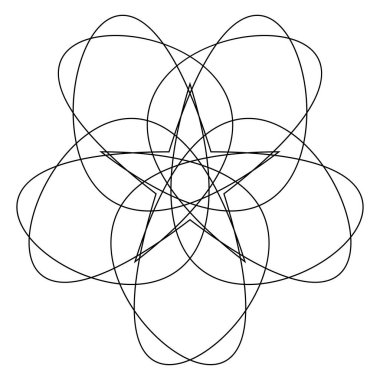 Soyut karmaşa, sicim, kesişen çizgiler mandala, motif, nilüfer şekli