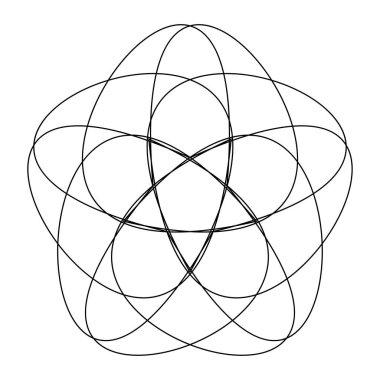 Soyut karmaşa, sicim, kesişen çizgiler mandala, motif, nilüfer şekli