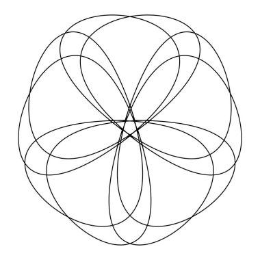 Soyut karmaşa, sicim, kesişen çizgiler mandala, motif, nilüfer şekli