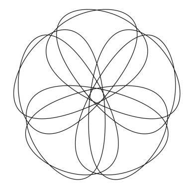 Soyut karmaşa, sicim, kesişen çizgiler mandala, motif, nilüfer şekli