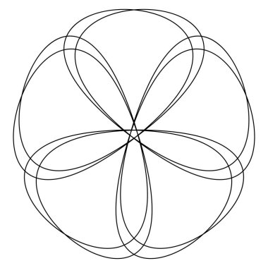 Soyut karmaşa, sicim, kesişen çizgiler mandala, motif, nilüfer şekli