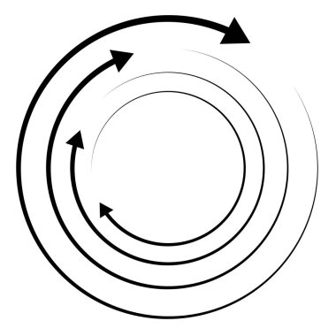 Dönen oklar. Eş merkezli, dairesel ve dairesel ok elementi. Döngüsel imleç, imleç simgesi