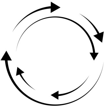 Dönen oklar. Eş merkezli, dairesel ve dairesel ok elementi. Döngüsel imleç, imleç simgesi