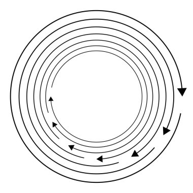 Dönen oklar. Eş merkezli, dairesel ve dairesel ok elementi. Döngüsel imleç, imleç simgesi