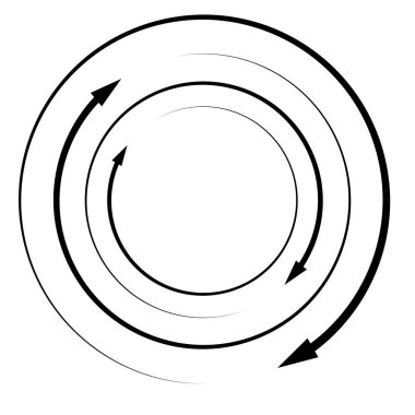 Dönen oklar. Eş merkezli, dairesel ve dairesel ok elementi. Döngüsel imleç, imleç simgesi