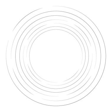 Döngüsel daire, sarmal, volta elementi. Döndürme, santrifüj ve dönme etkisiyle eş merkezli şekil. Döndürme, döndürme ve döndürme vektör illüstrasyonu