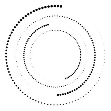 Daireler, noktalı, noktalar girdap elementi. Puantiyeli, benekli koklear ve volt tasarım elementi