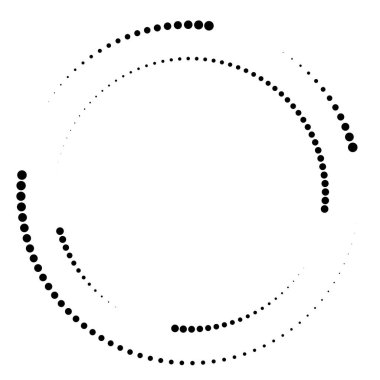 Daireler, noktalı, noktalar girdap elementi. Puantiyeli, benekli koklear ve volt tasarım elementi