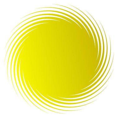 Döngüsel daire, sarmal, volta elementi. Döndürme, santrifüj ve dönme etkisiyle eş merkezli şekil. Döndürme, döndürme ve döndürme vektör illüstrasyonu