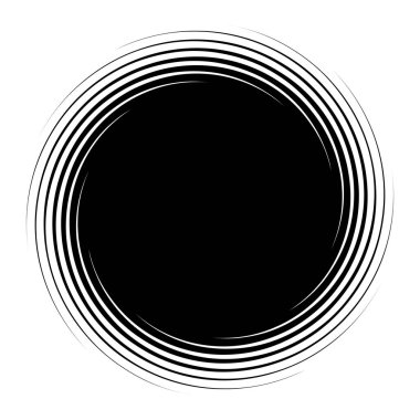 Döngüsel daire, sarmal, volta elementi. Döndürme, santrifüj ve dönme etkisiyle eş merkezli şekil. Döndürme, döndürme ve döndürme vektör illüstrasyonu