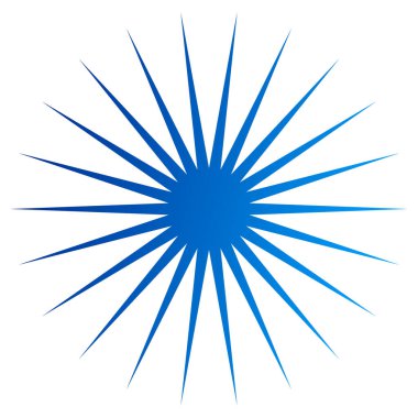 Yıldız patlaması, güneş patlaması radyal, yayılan motif, mandala klip- art vektör