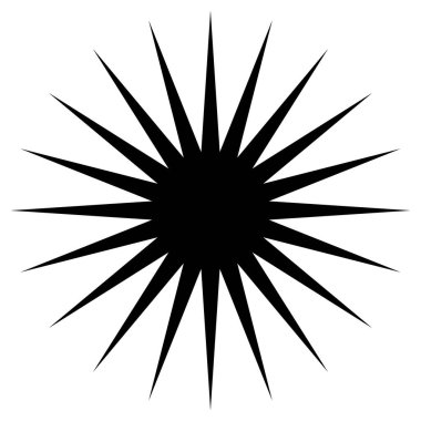 Yıldız patlaması, güneş patlaması radyal, yayılan motif, mandala klip- art vektör