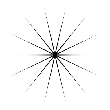 Yıldız patlaması, güneş patlaması radyal, yayılan motif, mandala klip- art vektör