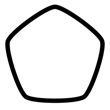 Yuvarlak beşgen çokgen hatlı, ana hatlı. Yumuşak, pürüzsüz tasarım ögesi