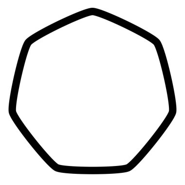 Yuvarlak beşgen çokgen hatlı, ana hatlı. Yumuşak, pürüzsüz tasarım ögesi