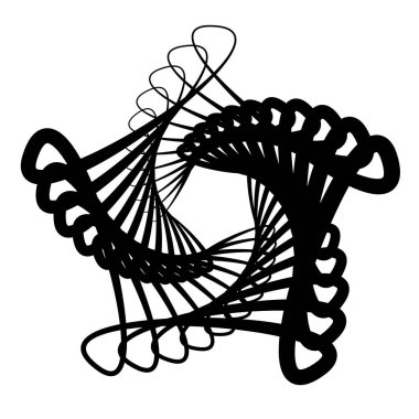 Soyut geometrik şekil, içe dönük tasarım elemanı. Döndür, döndür, döndür ve döndür mandala, motif. Dairesel element çizimi