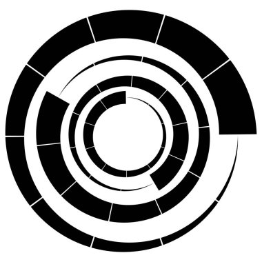 Kesik çizgiler sarmal, girdaplar ve girdaplar. Eş merkezli ve dairesel volt, sarmal vektör elementi