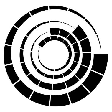 Kesik çizgiler sarmal, girdaplar ve girdaplar. Eş merkezli ve dairesel volt, sarmal vektör elementi