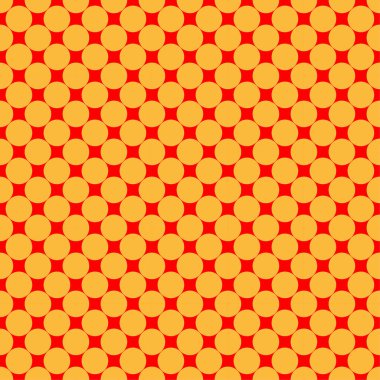 Pop sanat, çizgi roman sarı ve kırmızı noktalı, kusursuz bir şekilde tekrarlanabilir geometrik desen çiziyor. Noktacılık, noktalama ve noktalama, noktalama retro sanat illüstrasyonu