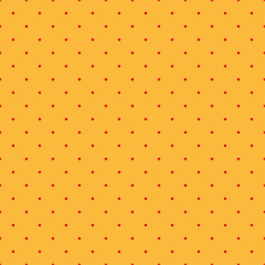 Pop sanat, çizgi roman sarı ve kırmızı noktalı, kusursuz bir şekilde tekrarlanabilir geometrik desen çiziyor. Noktacılık, noktalama ve noktalama, noktalama retro sanat illüstrasyonu