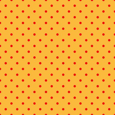 Pop sanat, çizgi roman sarı ve kırmızı noktalı, kusursuz bir şekilde tekrarlanabilir geometrik desen çiziyor. Noktacılık, noktalama ve noktalama, noktalama retro sanat illüstrasyonu