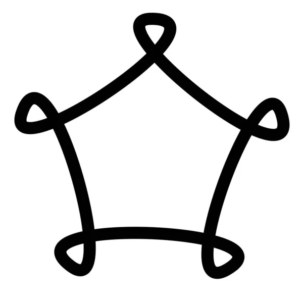 抽象的なマンダラ モチーフのアイコンとシンボル 輪郭の幾何学的形状 — ストックベクタ