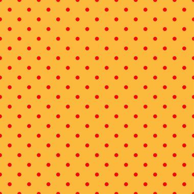 Pop sanat, çizgi roman sarı ve kırmızı noktalı, kusursuz bir şekilde tekrarlanabilir geometrik desen çiziyor. Noktacılık, noktalama ve noktalama, noktalama retro sanat illüstrasyonu