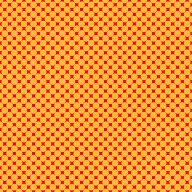 Pop sanat, çizgi roman sarı ve kırmızı noktalı, kusursuz bir şekilde tekrarlanabilir geometrik desen çiziyor. Noktacılık, noktalama ve noktalama, noktalama retro sanat illüstrasyonu
