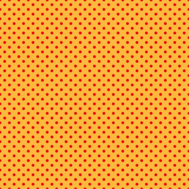 Pop sanat, çizgi roman sarı ve kırmızı noktalı, kusursuz bir şekilde tekrarlanabilir geometrik desen çiziyor. Noktacılık, noktalama ve noktalama, noktalama retro sanat illüstrasyonu