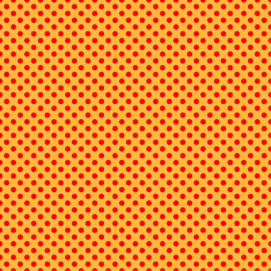 Pop sanat, çizgi roman sarı ve kırmızı noktalı, kusursuz bir şekilde tekrarlanabilir geometrik desen çiziyor. Noktacılık, noktalama ve noktalama, noktalama retro sanat illüstrasyonu