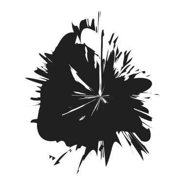 İğrenç, iğrenç ve dokulu daire. Boya fırçası, fırça darbesi vektörü. Mürekkep, sıvı ve sıvı kenar sıçrama efekti