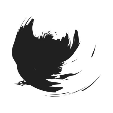 İğrenç, iğrenç ve dokulu daire. Boya fırçası, fırça darbesi vektörü. Mürekkep, sıvı ve sıvı kenar sıçrama efekti