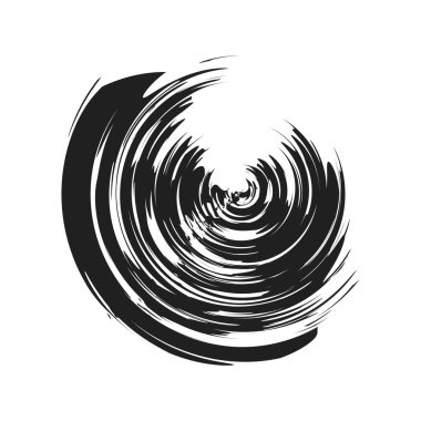 İğrenç, iğrenç ve dokulu daire. Boya fırçası, fırça darbesi vektörü. Mürekkep, sıvı ve sıvı kenar sıçrama efekti