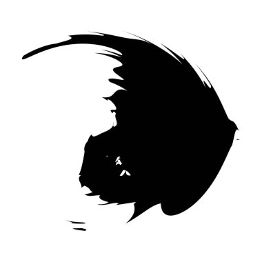 İğrenç, iğrenç ve dokulu daire. Boya fırçası, fırça darbesi vektörü. Mürekkep, sıvı ve sıvı kenar sıçrama efekti