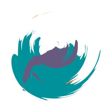 İğrenç, iğrenç ve dokulu daire. Boya fırçası, fırça darbesi vektörü. Mürekkep, sıvı ve sıvı kenar sıçrama efekti