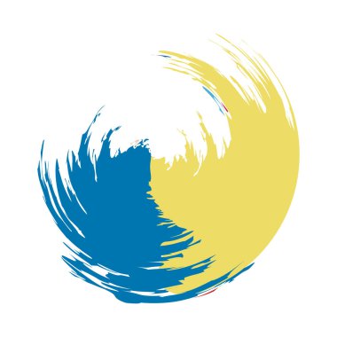 İğrenç, iğrenç ve dokulu daire. Boya fırçası, fırça darbesi vektörü. Mürekkep, sıvı ve sıvı kenar sıçrama efekti