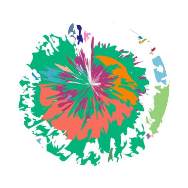 İğrenç, iğrenç ve dokulu daire. Boya fırçası, fırça darbesi vektörü. Mürekkep, sıvı ve sıvı kenar sıçrama efekti